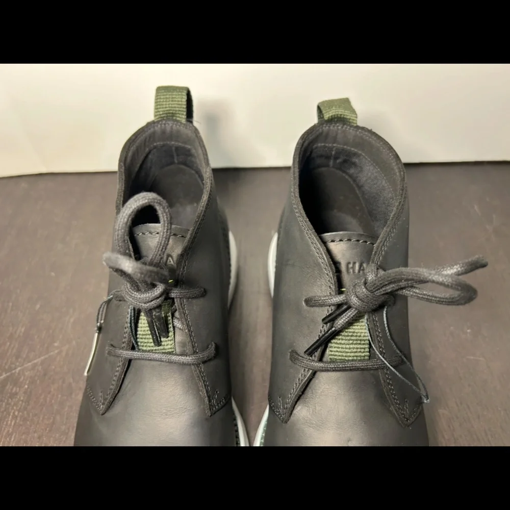Cole Haan Grand Atlantic Chukka Water Resistant Leather Boots Black/Grey Men 8M
